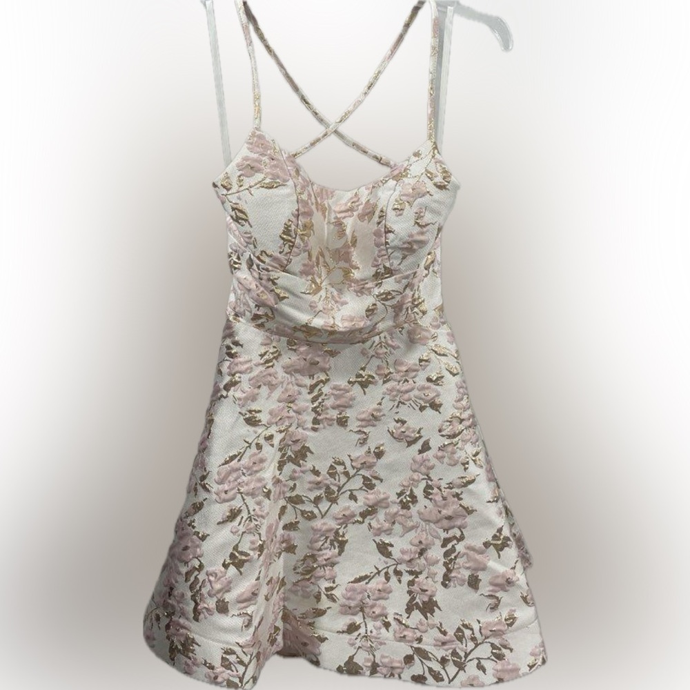 B Darlin Metallic Pink Dress